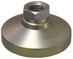 Gibraltar - 907 kg Capacity, M24 Thread, 47.6mm OAL, Steel Stud, Tapped Pivotal Socket Mount Leveling Pad - 101mm Base Diam, Rubber Pad, 35mm Hex - Industrial Tool & Supply