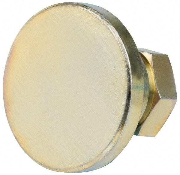 Gibraltar - 3750 Lb Capacity, 3/8-16 Thread, 7/8" OAL, Zinc Stud, Tapped Pivotal Socket Mount Leveling Mount - 1-1/4" Base Diam, Zinc Pad, 5/8" Hex - Industrial Tool & Supply
