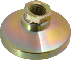 Gibraltar - 6000 Lb Capacity, 5/8-11 Thread, 1-1/4" OAL, Zinc Stud, Tapped Pivotal Socket Mount Leveling Mount - 2-1/2" Base Diam, Zinc Pad, 7/8" Hex - Industrial Tool & Supply