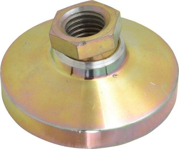 Gibraltar - 7400 Lb Capacity, 3/4-10 Thread, 1-1/2" OAL, Zinc Stud, Tapped Pivotal Socket Mount Leveling Mount - 3" Base Diam, Zinc Pad, 1-1/16" Hex - Industrial Tool & Supply