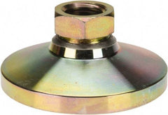 Gibraltar - 20000 Lb Capacity, 1-8 Thread, 1-7/8" OAL, Zinc Stud, Tapped Pivotal Socket Mount Leveling Mount - 4" Base Diam, Zinc Pad, 1-3/8" Hex - Industrial Tool & Supply