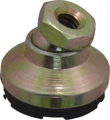 Gibraltar - 750 Lb Capacity, 1/4-20 Thread, 11/16" OAL, Zinc Stud, Tapped Pivotal Socket Mount Leveling Mount - 1" Base Diam, Steel Pad, 1/2" Hex - Industrial Tool & Supply