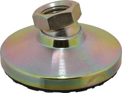 Gibraltar - 15000 Lb Capacity, 1-8 Thread, 1-7/8" OAL, Zinc Stud, Tapped Pivotal Socket Mount Leveling Mount - 4" Base Diam, Steel Pad, 1-3/8" Hex - Industrial Tool & Supply