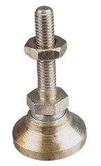Gibraltar - M20 Bolt Thread, Studded Pivotal Stud Mount Leveling Pad & Mount - 3,357 Kg Capacity, 76mm Base Diam, 51mm Thread Length - Industrial Tool & Supply