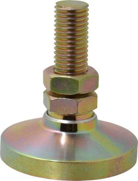 Gibraltar - 3/4-10 Bolt Thread, Studded Pivotal Stud Mount Leveling Pad & Mount - 7,400 Max Lb Capacity, 3" Base Diam - Industrial Tool & Supply