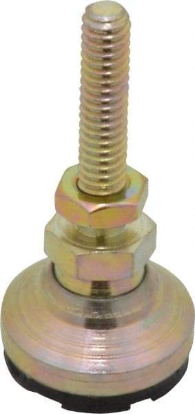 Gibraltar - 1/4-20 Bolt Thread, Studded Pivotal Stud Mount Leveling Pad & Mount - 200 Max Lb Capacity, 1" Base Diam - Industrial Tool & Supply
