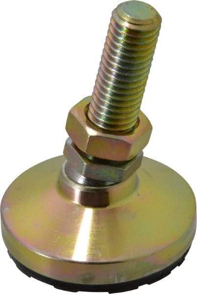 Gibraltar - 5/8-11 Bolt Thread, Studded Pivotal Stud Mount Leveling Pad & Mount - 1,200 Max Lb Capacity, 2-1/2" Base Diam - Industrial Tool & Supply