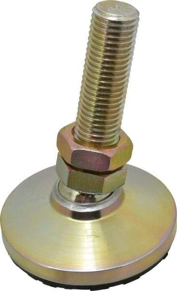 Gibraltar - 1-8 Bolt Thread, Studded Pivotal Stud Mount Leveling Pad & Mount - 2,000 Max Lb Capacity, 4" Base Diam - Industrial Tool & Supply