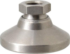 Gibraltar - 5000 Lb Capacity, 1/2-13 Thread, 1-1/8" OAL, Stainless Steel Stud, Tapped Pivotal Socket Mount Leveling Mount - 1-7/8" Base Diam, Stainless Steel Pad, 3/4" Hex - Industrial Tool & Supply