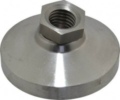 Gibraltar - 7400 Lb Capacity, 3/4-10 Thread, 1-1/2" OAL, Stainless Steel Stud, Tapped Pivotal Socket Mount Leveling Mount - 3" Base Diam, Stainless Steel Pad, 1-1/16" Hex - Industrial Tool & Supply