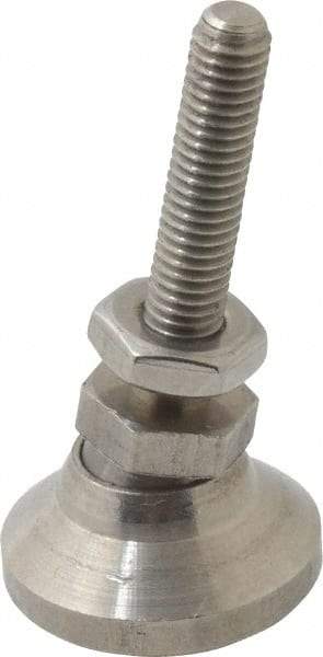 Gibraltar - 10-32 Bolt Thread, Studded Pivotal Stud Mount Leveling Pad & Mount - 700 Max Lb Capacity, 3/4" Base Diam - Industrial Tool & Supply