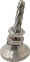 Gibraltar - 10-32 Bolt Thread, Studded Pivotal Stud Mount Leveling Pad & Mount - 700 Max Lb Capacity, 3/4" Base Diam - Industrial Tool & Supply