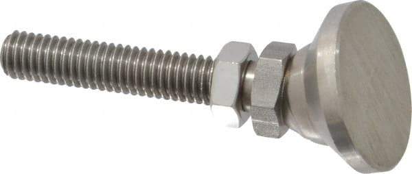 Gibraltar - 3/8-16 Bolt Thread, Studded Pivotal Stud Mount Leveling Pad & Mount - 3,750 Max Lb Capacity, 1-1/4" Base Diam - Industrial Tool & Supply