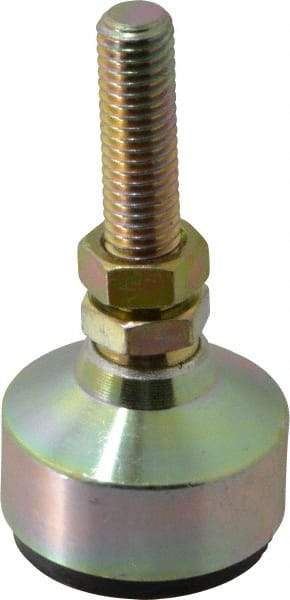 Gibraltar - 120 Lb Capacity, 1/2-13 Thread, 3-3/4" OAL, Zinc Stud, Studded Socket Mount Leveling Mount - 2" Stud Length, 1-7/8" Base Diam, Zinc Pad, 3/4" Hex - Industrial Tool & Supply