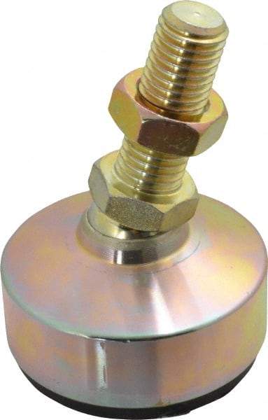 Gibraltar - 650 Lb Capacity, 3/4-10 Thread, 4-1/8" OAL, Zinc Stud, Studded Socket Mount Leveling Mount - 2" Stud Length, 3" Base Diam, Zinc Pad, 1-1/16" Hex - Industrial Tool & Supply