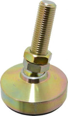 Gibraltar - 1180 Lb Capacity, 1-8 Thread, 6" OAL, Zinc Stud, Studded Socket Mount Leveling Mount - 3-1/2" Stud Length, 4" Base Diam, Zinc Pad, 1-3/8" Hex - Industrial Tool & Supply