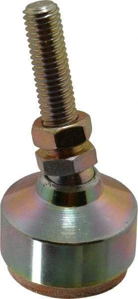 Gibraltar - 2400 Lb Capacity, 1/2-13 Thread, 3-3/4" OAL, Zinc Stud, Studded Socket Mount Leveling Mount - 2" Stud Length, 1-7/8" Base Diam, Zinc Pad, 3/4" Hex - Industrial Tool & Supply