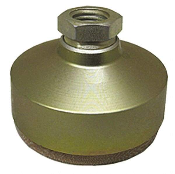 Gibraltar - 325 Lb Capacity, 3/4-10 Thread, 2-1/8" OAL, Zinc Stud, Tapped Socket Mount Leveling Pad - 3" Base Diam, Zinc Pad, 1-1/16" Hex - Industrial Tool & Supply
