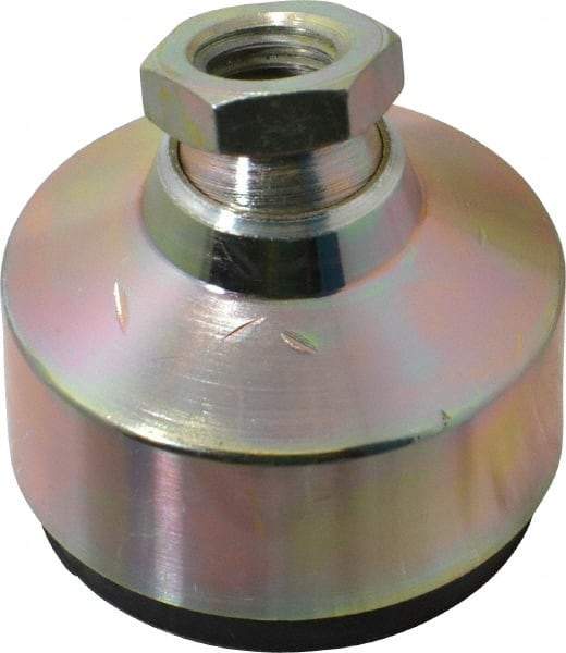 Gibraltar - 240 Lb Capacity, 1/2-13 Thread, 1-3/4" OAL, Zinc Stud, Tapped Socket Mount Leveling Pad - 1-7/8" Base Diam, Zinc Pad, 3/4" Hex - Industrial Tool & Supply