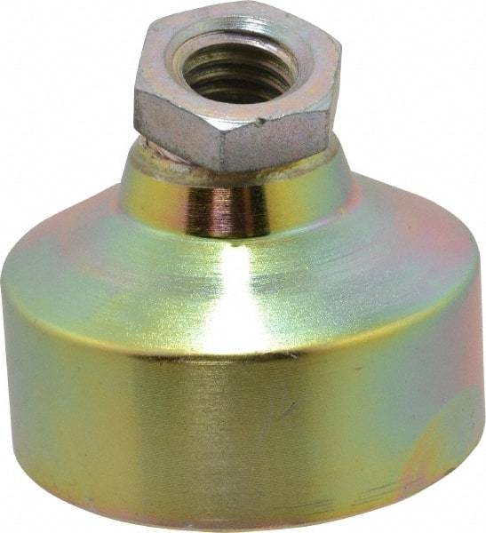 Gibraltar - 2400 Lb Capacity, 1/2-13 Thread, 1-3/4" OAL, Zinc Stud, Tapped Socket Mount Leveling Pad - 1-7/8" Base Diam, Zinc Pad, 3/4" Hex - Industrial Tool & Supply