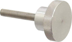 Gibraltar - 2-1/2" Head, Knurled Knob - Threaded Stem, Stainless Steel - Industrial Tool & Supply