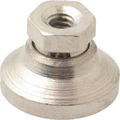 Gibraltar - 1000 Lb Capacity, 1/4-20 Thread, 45/64" OAL, Steel Stud, Tapped Pivotal Socket Mount Leveling Mount - 1" Base Diam, Steel Pad, 1/2" Hex - Industrial Tool & Supply