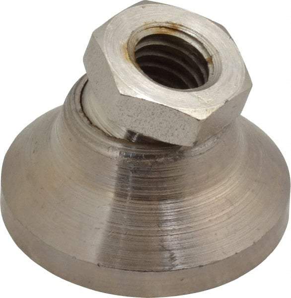Gibraltar - 3750 Lb Capacity, 3/8-16 Thread, 7/8" OAL, Steel Stud, Tapped Pivotal Socket Mount Leveling Mount - 1-1/4" Base Diam, Steel Pad, 5/8" Hex - Industrial Tool & Supply