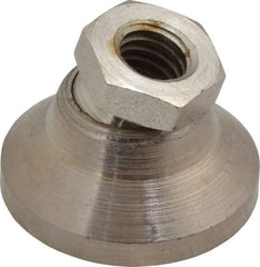 Gibraltar - 3750 Lb Capacity, 3/8-16 Thread, 7/8" OAL, Steel Stud, Tapped Pivotal Socket Mount Leveling Mount - 1-1/4" Base Diam, Steel Pad, 5/8" Hex - Industrial Tool & Supply
