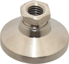 Gibraltar - 5000 Lb Capacity, 1/2-13 Thread, 1-1/8" OAL, Steel Stud, Tapped Pivotal Socket Mount Leveling Mount - 1-7/8" Base Diam, Steel Pad, 3/4" Hex - Industrial Tool & Supply