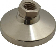 Gibraltar - 6000 Lb Capacity, 5/8-11 Thread, 1-1/4" OAL, Steel Stud, Tapped Pivotal Socket Mount Leveling Mount - 2-1/2" Base Diam, Steel Pad, 7/8" Hex - Industrial Tool & Supply