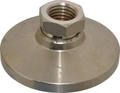 Gibraltar - 20000 Lb Capacity, 1-8 Thread, 1-7/8" OAL, Steel Stud, Tapped Pivotal Socket Mount Leveling Mount - 4" Base Diam, Steel Pad, 1-3/8" Hex - Industrial Tool & Supply