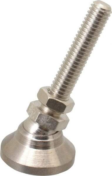Gibraltar - 3/8-16 Bolt Thread, Studded Pivotal Stud Mount Leveling Pad & Mount - 3,750 Max Lb Capacity, 1-1/4" Base Diam - Industrial Tool & Supply
