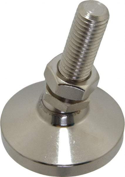 Gibraltar - 5/8-11 Bolt Thread, Studded Pivotal Stud Mount Leveling Pad & Mount - 6,000 Max Lb Capacity, 2-1/2" Base Diam - Industrial Tool & Supply