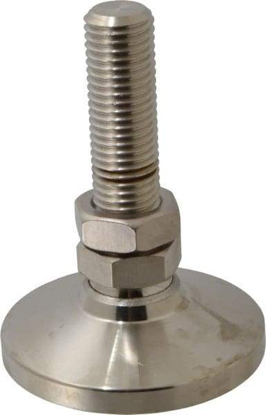 Gibraltar - 1-8 Bolt Thread, Studded Pivotal Stud Mount Leveling Pad & Mount - 22,000 Max Lb Capacity, 4" Base Diam - Industrial Tool & Supply
