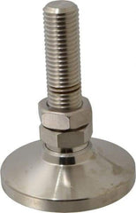 Gibraltar - 1-8 Bolt Thread, Studded Pivotal Stud Mount Leveling Pad & Mount - 22,000 Max Lb Capacity, 4" Base Diam - Industrial Tool & Supply