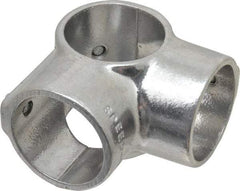 Hollaender - 1-1/2" Pipe, Side Outlet Tee-E, Aluminum Alloy Tee Pipe Rail Fitting - Bright Finish - Industrial Tool & Supply