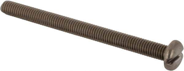 Value Collection - #10-32 UNF, 2-1/2" Length Under Head Slotted Drive Machine Screw - Pan Head, Grade 18-8 Stainless Steel, Uncoated, Without Washer - Industrial Tool & Supply