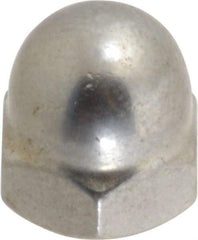 Value Collection - #10-32 UNF, 3/8" Width Across Flats, Uncoated, Stainless Steel Acorn Nut - 25/64" Overall Height, Grade 18-8 - Industrial Tool & Supply