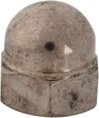 Value Collection - 1/4-28" UNF, 7/16" Width Across Flats, Uncoated, Stainless Steel Acorn Nut - 15/32" Overall Height, Grade 18-8 - Industrial Tool & Supply