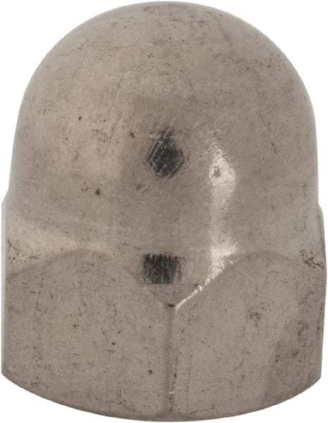 Value Collection - 7/16-20" UNF, 5/8" Width Across Flats, Uncoated, Stainless Steel Acorn Nut - 23/32" Overall Height, Grade 18-8 - Industrial Tool & Supply