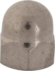 Value Collection - 7/16-20" UNF, 5/8" Width Across Flats, Uncoated, Stainless Steel Acorn Nut - 23/32" Overall Height, Grade 18-8 - Industrial Tool & Supply