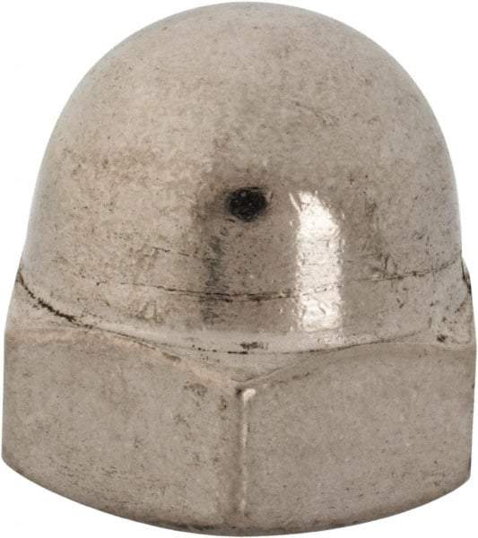 Value Collection - 7/16-14" UNC, 5/8" Width Across Flats, Uncoated, Stainless Steel Acorn Nut - 23/32" Overall Height, Grade 18-8 - Industrial Tool & Supply