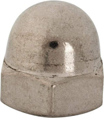 Value Collection - 7/16-14" UNC, 5/8" Width Across Flats, Uncoated, Stainless Steel Acorn Nut - 23/32" Overall Height, Grade 18-8 - Industrial Tool & Supply