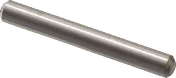 Value Collection - 1/16" Diam x 1/2" Pin Length 316 Stainless Steel Standard Dowel Pin - Bright Finish, 2 Beveled End - Industrial Tool & Supply