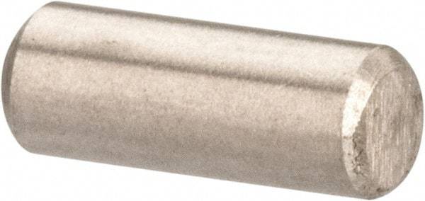 Value Collection - 3/32" Diam x 1/4" Pin Length 316 Stainless Steel Standard Dowel Pin - Bright Finish, 2 Beveled End - Industrial Tool & Supply