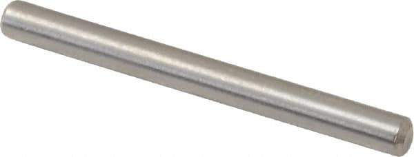 Value Collection - 3/32" Diam x 1" Pin Length 316 Stainless Steel Standard Dowel Pin - Bright Finish, 2 Beveled End - Industrial Tool & Supply
