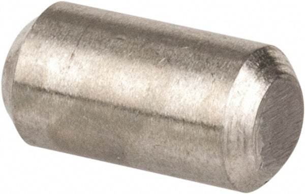 Value Collection - 1/8" Diam x 1/4" Pin Length 316 Stainless Steel Standard Dowel Pin - Bright Finish, 2 Beveled End - Industrial Tool & Supply