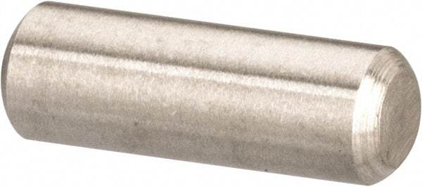 Value Collection - 1/8" Diam x 3/8" Pin Length 316 Stainless Steel Standard Dowel Pin - Bright Finish, 2 Beveled End - Industrial Tool & Supply