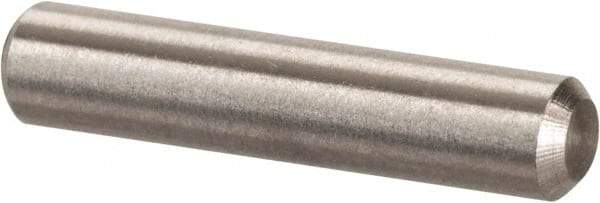 Value Collection - 1/8" Diam x 5/8" Pin Length 316 Stainless Steel Standard Dowel Pin - Bright Finish, 2 Beveled End - Industrial Tool & Supply