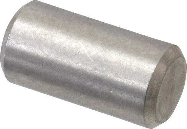 Value Collection - 1/4" Diam x 1/2" Pin Length 316 Stainless Steel Standard Dowel Pin - Bright Finish, 2 Beveled End - Industrial Tool & Supply